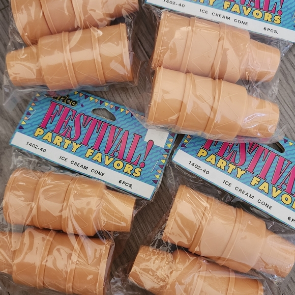 5x Party Favors Ice Cream Cone Set - Tan - Picture 3 of 5
